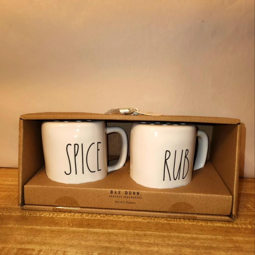 Rae Dunn by Magenta Spice & Rub Ceramic Shakers Set